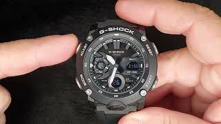 CASIO GSHOCK GA2000 AJUSTE DE PONTEIROS HSET [upl. by Llieno797]