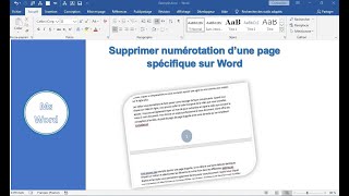 Supprimer la numérotation dune page spécifique sur Word [upl. by Dearr]