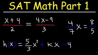 Evaluating Functions and Solving Basic Equations  Algebra  SAT Math Part 1 [upl. by Jacquet]