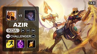 Azir vs Sylas Mid  KR Challenger  Patch 146 Season 14 [upl. by Fechter]