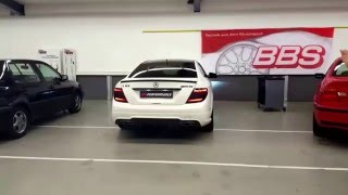 C63 AMG Edition 507 Decat Supersprint Exhaust Sound Loud Revving at PP Performance [upl. by Aleekahs]