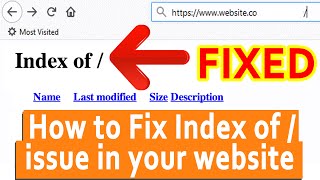 How to Fix Index of  issue while opening the website [upl. by Ariela229]