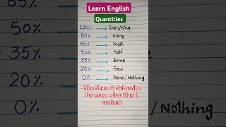 Quantities english learnenglish education shorts [upl. by Backer]