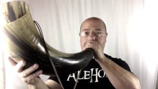 AleHorn 20quot Gjallarhorn Sounding Horn with new DEEPER Sound and Leather Carrying Strap [upl. by Anec501]