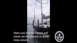 How to set uprig the staysail on Hanse 470 Self tacking system amp roller furler [upl. by Stig]