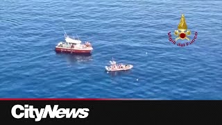 One dead as yacht sinks in storm off Italian coast [upl. by Retsev543]