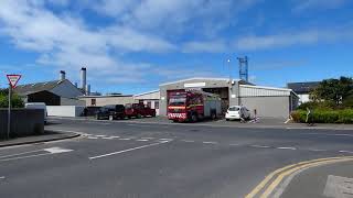 Scottish Fire Service engine turnout on cold status on 3718 Kirkwall station Orkney Scotland UK [upl. by Anitel]