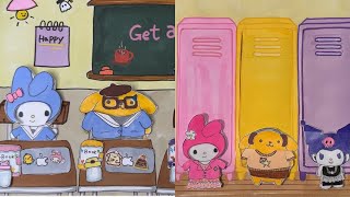 🫧Paper DIY🫧💎Cinnamoroll and his friends are going to school💎 cute locker supplies paper ASMR [upl. by Odnalo120]