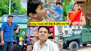 Army Bulletproof गाड़ी को चलाया 😳 क्या है इस Tank मैं  Pihu ने लगा दिया चुना  Sushil Jakhar [upl. by Ahtreb864]