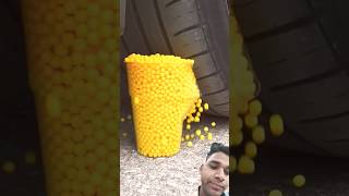 Car vs popcorn 🍿 crushing 😞😨 satisfying crushingcrunchyandsoftthings automobile crushing [upl. by Kahlil]