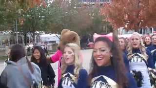 2014 ROCpink Pitt Cheerleaders Dance Team marching down Art Rooney Ave before VaTech game [upl. by Gianna]