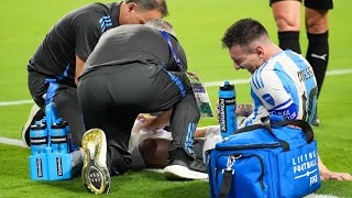 Lionel Messis Copa America Final Exit Leg Injury amp Swollen Ankle Explained [upl. by Adiene]