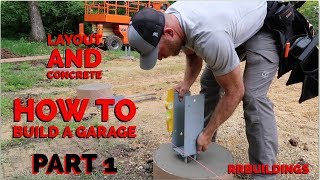 How to Build a Garage 1  Layout and Concrete Piers [upl. by Demott]