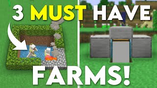 3 EASY Starter Farms For Beginners In Minecraft Bedrock 121 Iron Farm XP Farm Food Farm [upl. by Eresed]