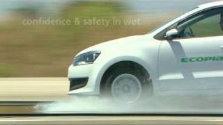 Bridgestone Ecopia EP150 tire is being tested on a Volkswagen Polo in the wet [upl. by Ahseniuq]