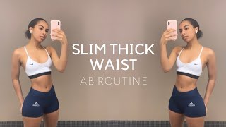 HOW TO GET A SMALLER WAIST AT HOME  7 MIN AB ROUTINE [upl. by Kwapong]