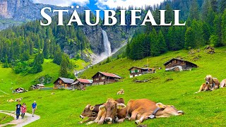 Stäubifall Switzerland 4K  The Most Amazing Waterfall on The Earth  Relaxing Nature Sounds [upl. by Pennebaker]