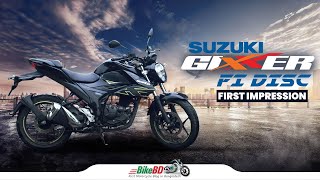 Suzuki Gixxer Fi Disc Price In Bangladesh  First Impression Review  BikeBD [upl. by Nirrak]