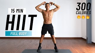 15 Min HIIT Workout For Fat Loss  Full Body Cardio At Home No Equipment [upl. by Assyli]