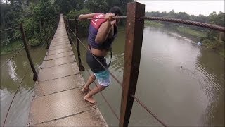 Suspension Bridge jumping Kitulgala [upl. by Kacerek]