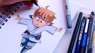 chibi luke skywalker speedpaint [upl. by Selrhc]