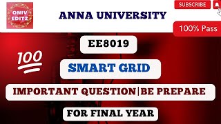 EE8019SMART GRID Important questionsFor EEEBe Prepare ✔️👍 [upl. by Fabrianna896]