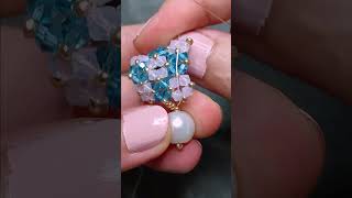 1 minute how to make earrings with bicone 3mm [upl. by Kamat771]