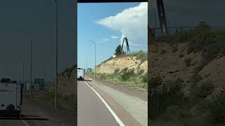 Route 66 Loop Statue from I40 westbound Gallup NM [upl. by Atlante95]