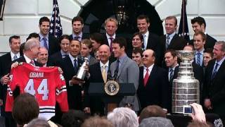 President Obama Welcomes the Chicago Blackhawks [upl. by Conah178]