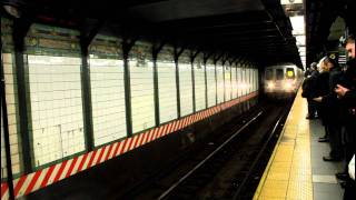 BMT Subway R160 N R46 R Local and Express and R143 L train at 14th Street [upl. by Nalid914]