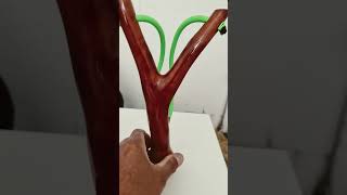 Home made sling shot made from ironbark tree woodworking offgrid slingshot [upl. by Eerak]