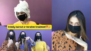 Unexpected haircut vlog😁💇‍♀️Keratine hair treatmentheadshavevlogs with Rida n Hoori [upl. by Brout909]