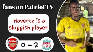 ARSENAL VS LIVERPOOL 0 2NIGERIAN FAN REACTION  FA CUP 202324 fanzone Patriot TV [upl. by Lawley]