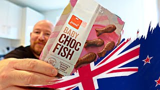 Brits Trying New Zealands CHOCOLATE BABY FISH [upl. by Cristi]