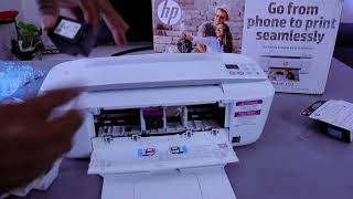 How To Install Ink Cartridges On HP Deskjet 3755e3722e Printer [upl. by Dell]