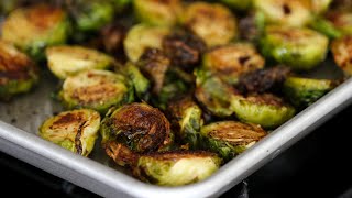 Crispy Charred Roasted Brussel Sprouts With Balsamic Vinegar Recipe [upl. by Yllut379]