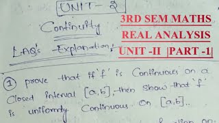 3rd sem Maths Unit II LAQS explanation Part 1 REAL ANALYSISSatavahana University [upl. by Narra]