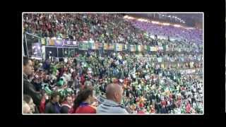 Irish Fans singing the Fields of Athenry  Spain vs Ireland  14062012  40  Euro 2012 [upl. by Sivat]