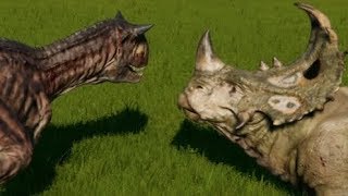 Jurassic World Evolution  Carnotaurus vs Sinoceratops 1080p 60FPS [upl. by Karna682]