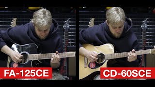 Fender FA125CE vs Fender CD60SCE 🎸 Acoustic and Electric Tone Demo [upl. by Niamjneb]