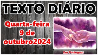 🟠 Texto diário de hoje em português ✅ Quartafeira 9 de outubro 2024 [upl. by Limemann]