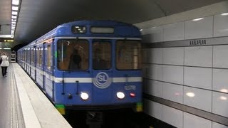 C14 Tunnelbanetåg i Stockholm Tåg på Röda linjen [upl. by Parker]