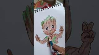 How to draw groot iamgroot easy groot [upl. by Serica892]