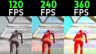 120Fps vs 240Fps vs 360Fps Fortnite Fps Comparison [upl. by Ayerim]