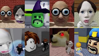 25 Head Challenging Obstacles Games Big Head Barry Police Head Family Doge Head  Roblox Head [upl. by Dorn]