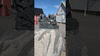 Sculpture quotTors fiskafängequot by Aron Sandberg Viken harbour Viken Sweden sweden sculpture [upl. by Brenn]