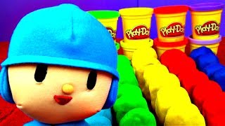 30 Surprise Eggs Play Doh POCOYO Peppa Pig Spongebob Cars Disney Frozen Princess Kinder FluffyJet [upl. by Weitzman]