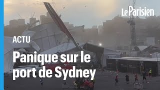 Grand Prix de voile d’Australie  une énorme rafale de vent ravage le village des skippers [upl. by Alyag]