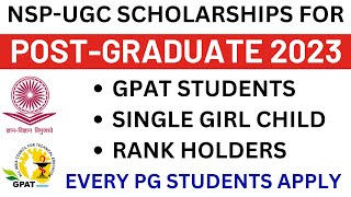 National Scholarship for PG Students 2023  Scholarship for Post Graduate Students  PG Scholarship [upl. by Eilla]