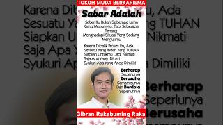 Wakil Presiden Republik Indonesia  Gibran Rakabuming Raka  SABAR ADALAH [upl. by Bogart853]